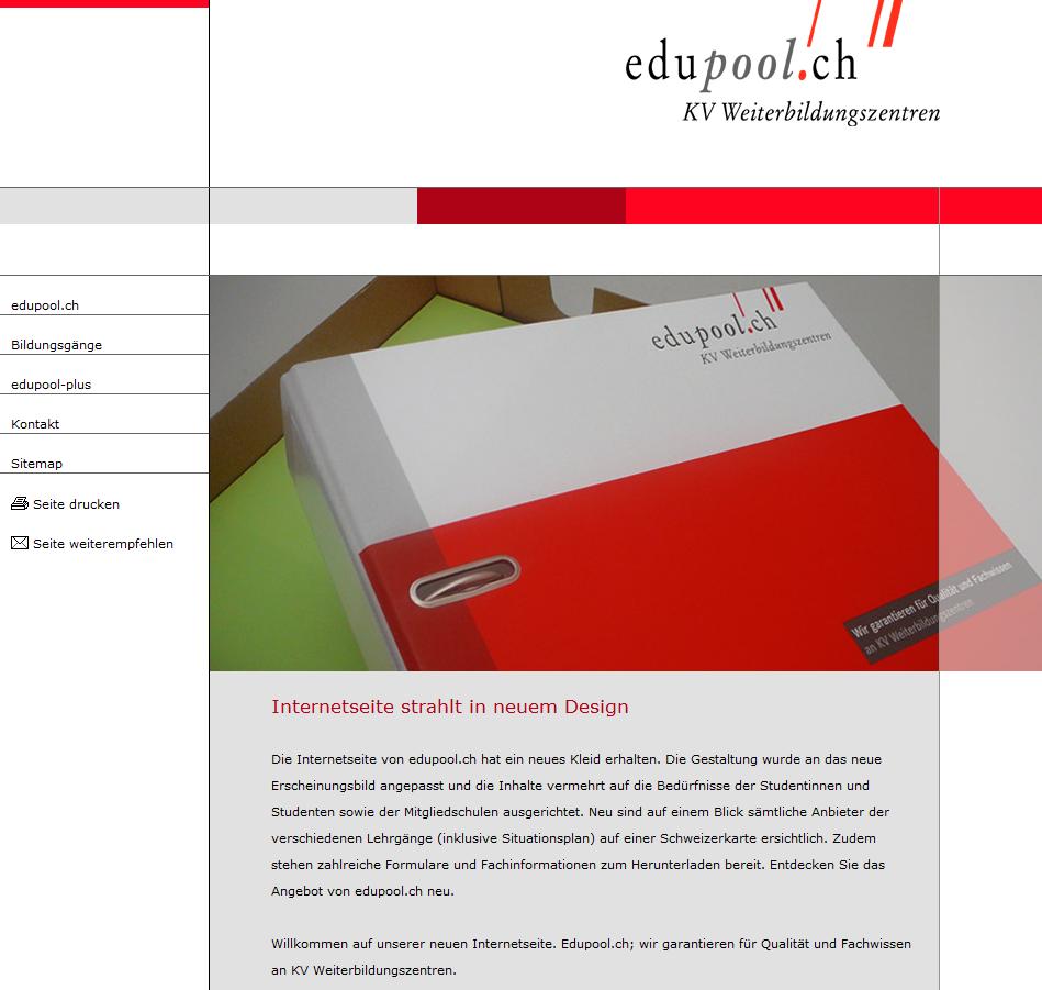 edupool-Website, restrukturiert durch appunto.